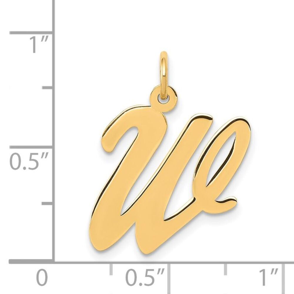 Kazi Luxury 14k Yellow Gold Large Script Letter W… - image 4